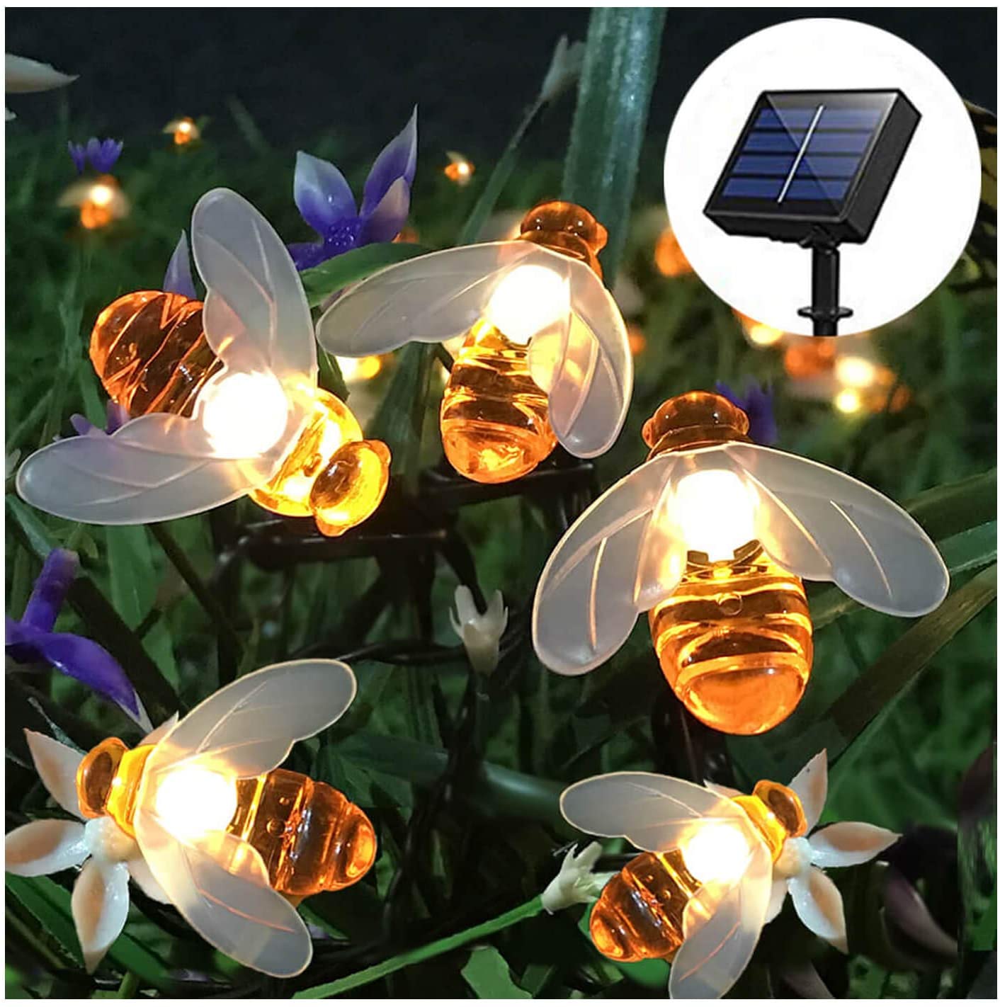 Holiday Light  Christmas Tree Decoration Outdoor Garland Solar Lamp Bee20/30/50led 8Mode For Wedding Party Garden Balcony Fairy - Image 4