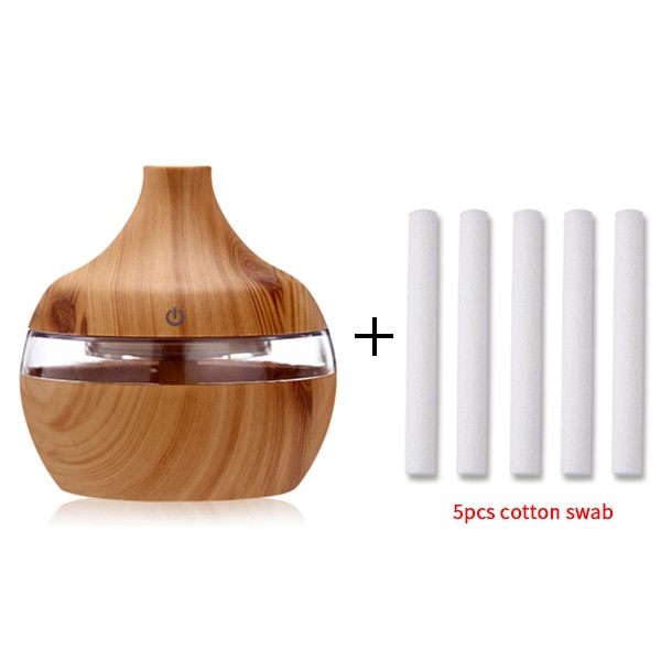 saengQ Electric Humidifier Essential Aroma Oil Diffuser Ultrasonic Wood Grain Air Humidifier USB Mini Mist Maker LED Light For - Image 8