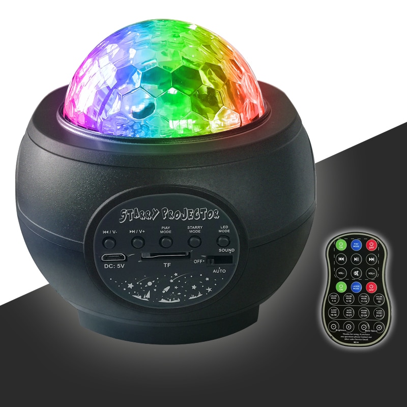 LED Laser Colorful Starry Sky Ocean Projector Night Light Remote Control Ocean Wave Projection Lamp With Bluetooth Music Speaker - Image 5