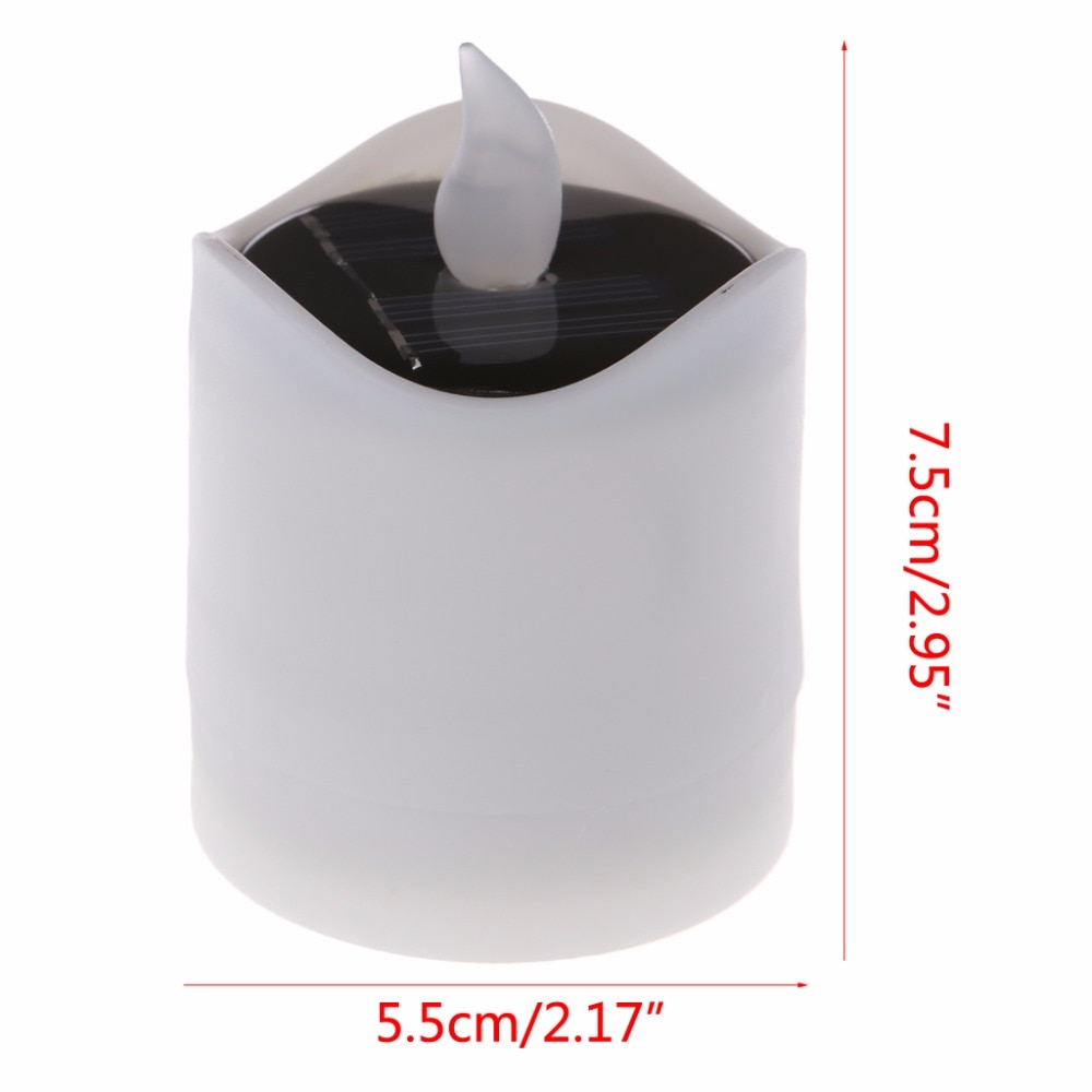 6pcs Solar Powered LED Candle Light Yellow Flicker Tea Lamp Festival Wedding Romantic Decor No Smoke, No flame, No self - heating - Image 6