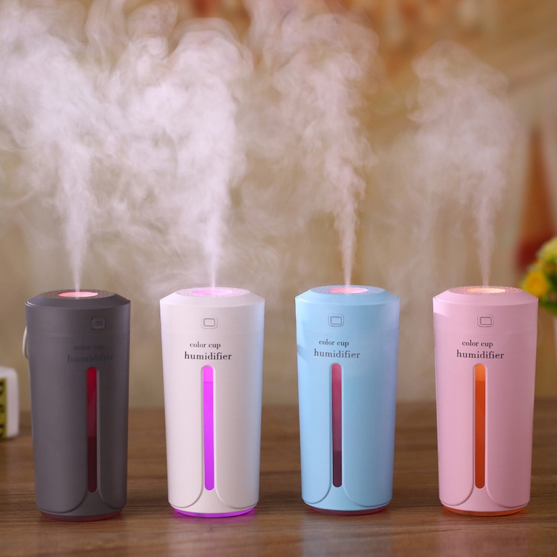 Color : Pink Air Aroma Essential Oil Diffuser LED Ultrasonic Aroma Aromatherapy Humidifier 